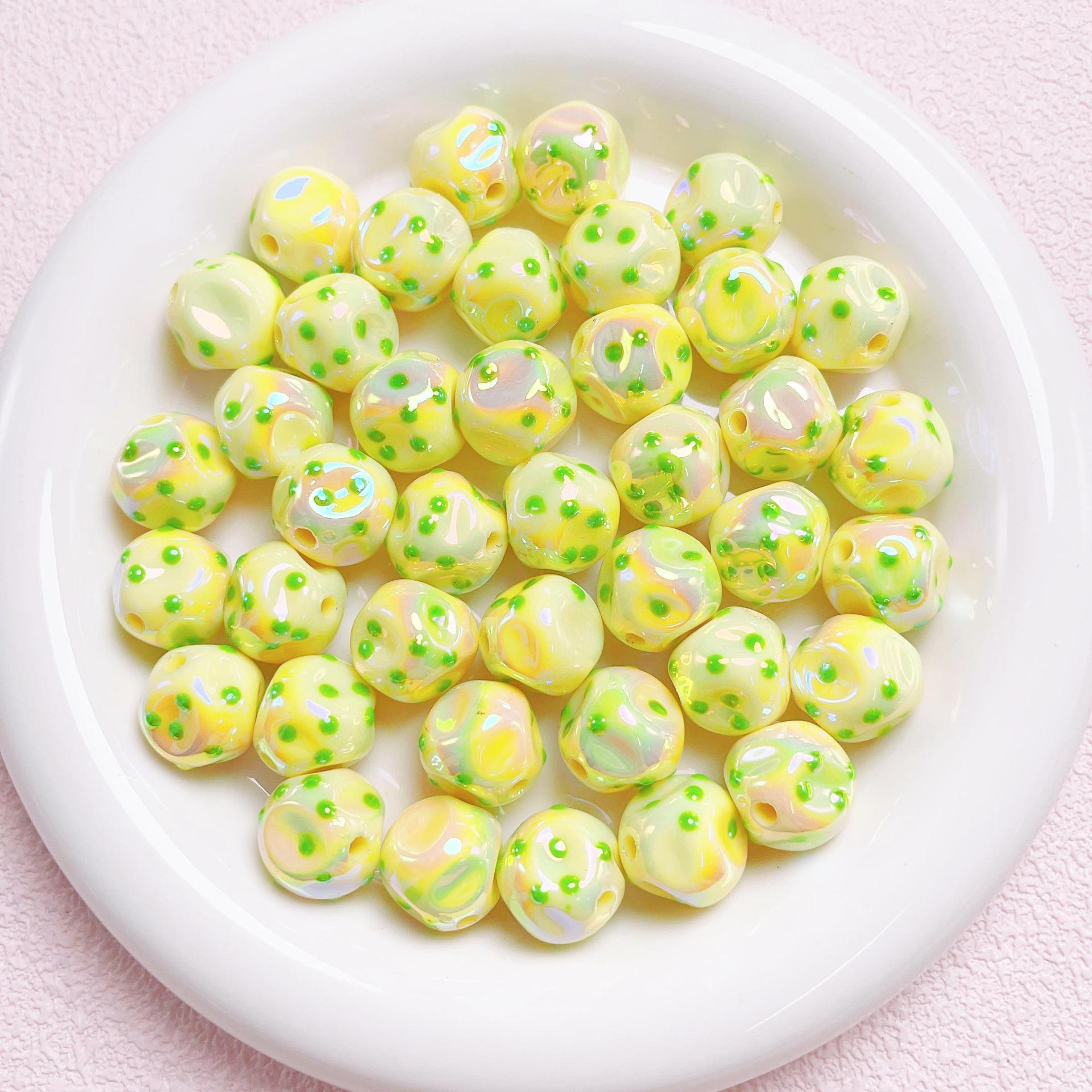 Wholesale 16mm 10pcs UV Plated Acrylic Beads